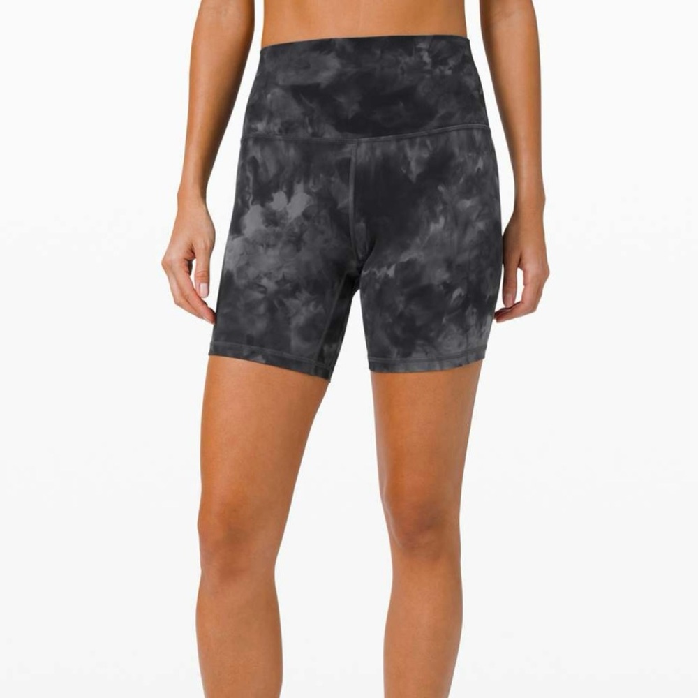 Lululemon Align Shorts High Rise 6” Diamond Dye Pitch Grey Graphite Grey